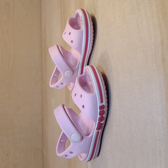 Crocs Pink White Infant Toddler Sandals - Picture 3 of 9